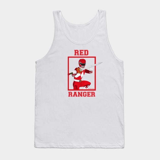 Jason Red Ranger Tank Top by Zapt Art